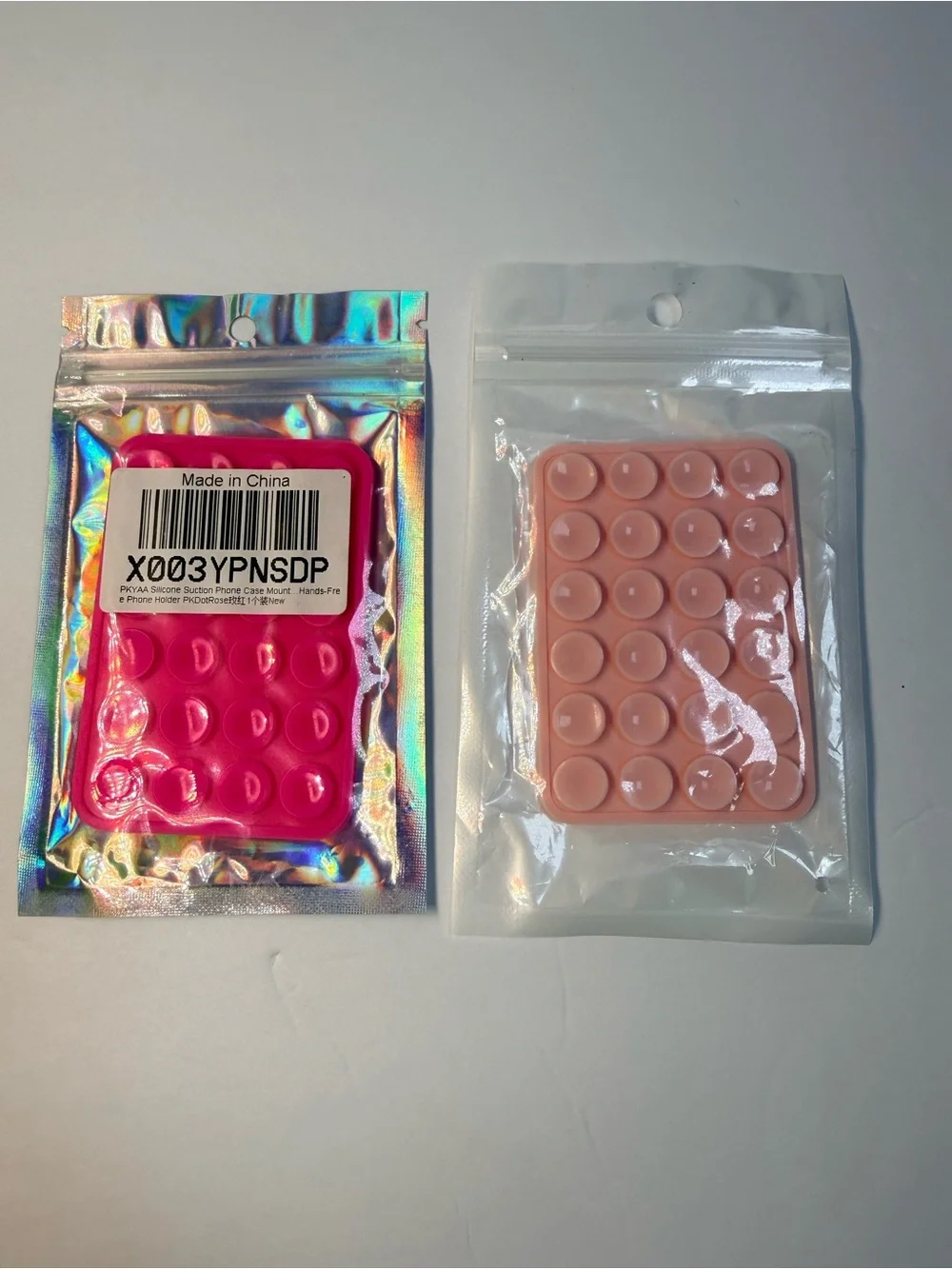 2-Pack Silicone Suction Phone Grips - Hot Pink & Blush